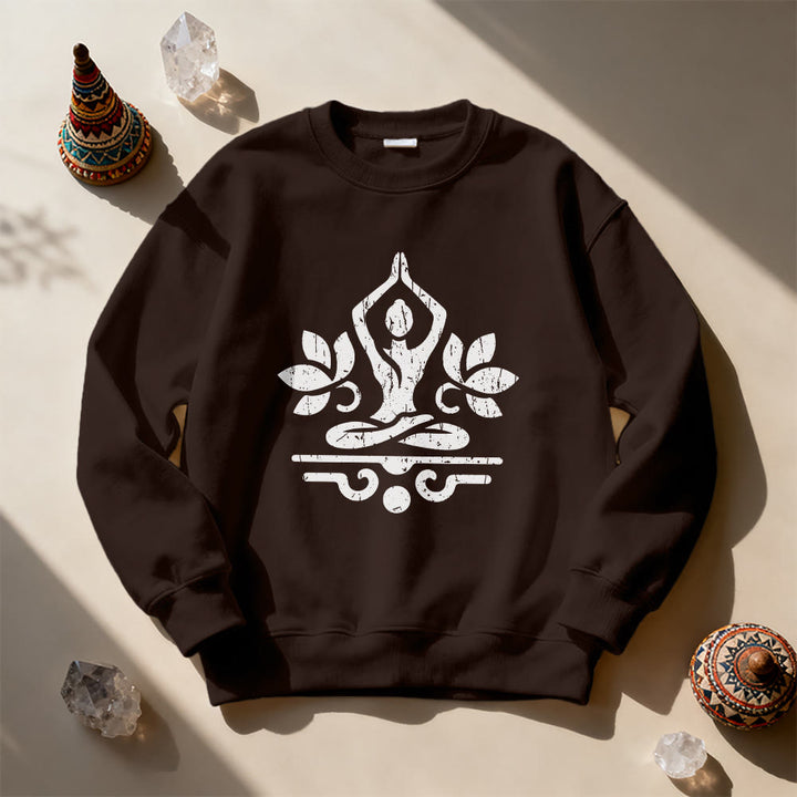 Olivenorma Namaste Yoga Lover Sweatshirt - Brown - 2XL - image 7