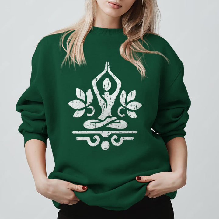 Olivenorma Namaste Yoga Lover Sweatshirt - Green - 2XL - image 5