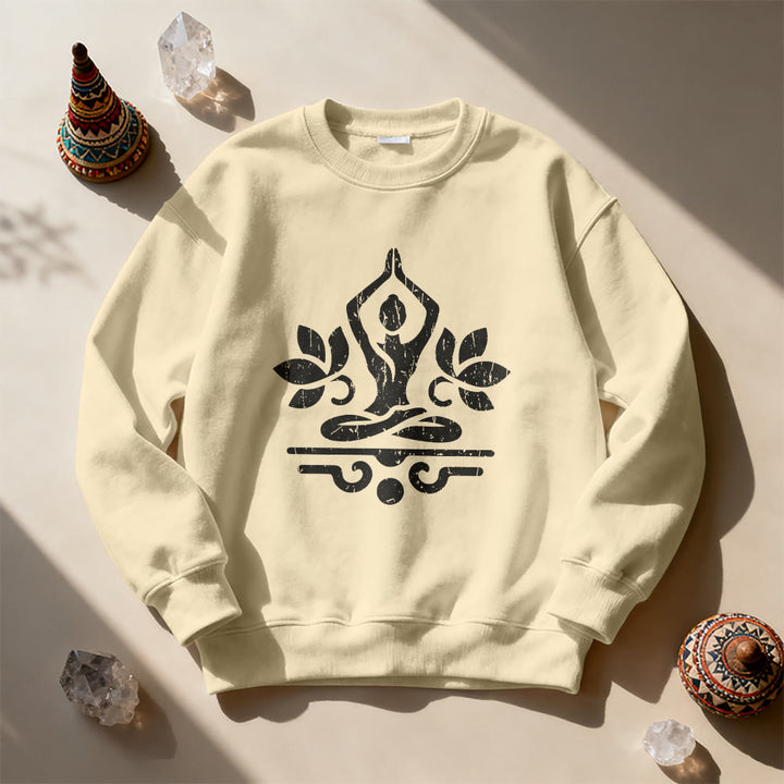 Olivenorma Namaste Yoga Lover Sweatshirt - LightYellow - 2XL - image 11