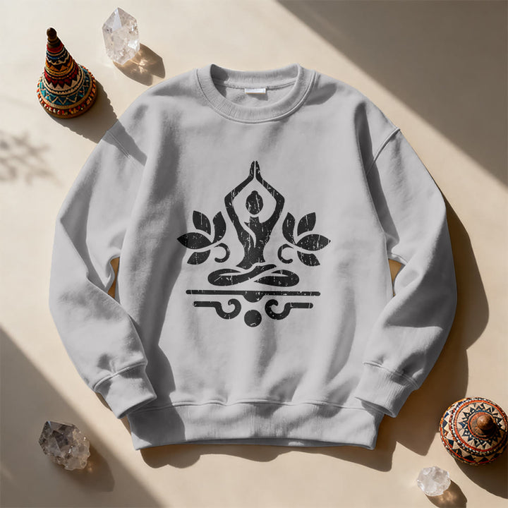 Olivenorma Namaste Yoga Lover Sweatshirt - Grey - 2XL - image 5