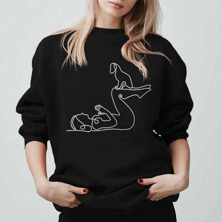 Olivenorma Yoga With Dog Lovers Sweatshirt - image 10