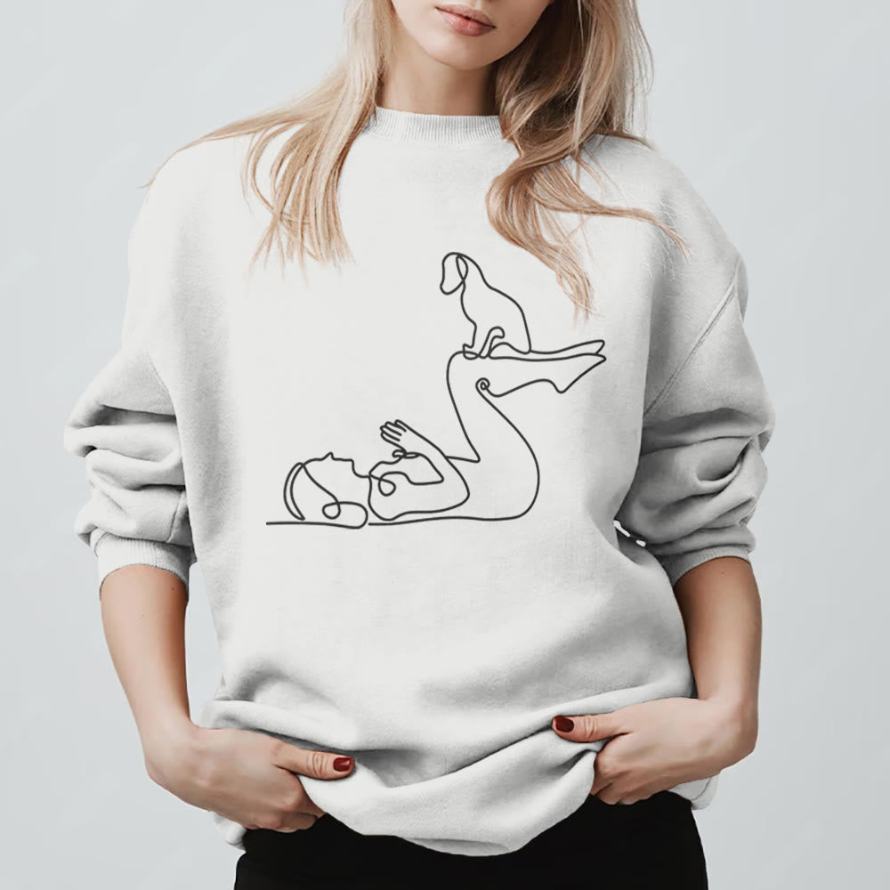 Olivenorma Yoga With Dog Lovers Sweatshirt - image 12