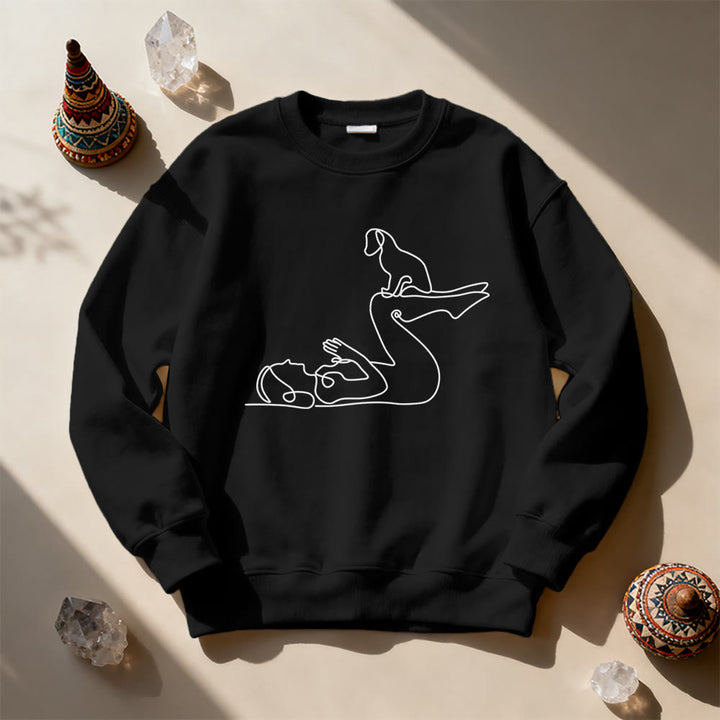 Olivenorma Yoga With Dog Lovers Sweatshirt - Black - 2XL - image 9