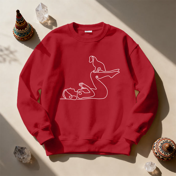 Olivenorma Yoga With Dog Lovers Sweatshirt - Red - 2XL - image 13