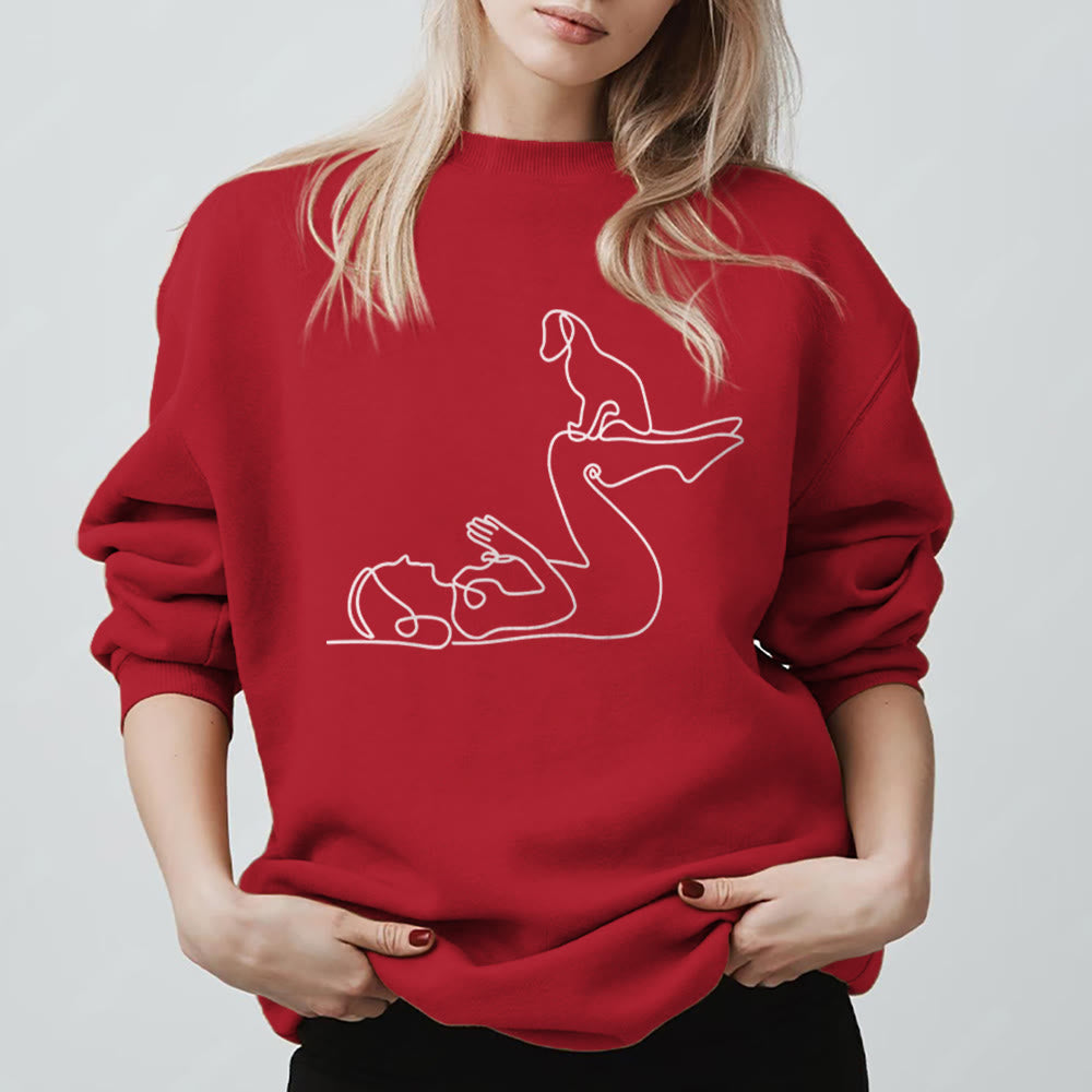 Olivenorma Yoga With Dog Lovers Sweatshirt - image 14