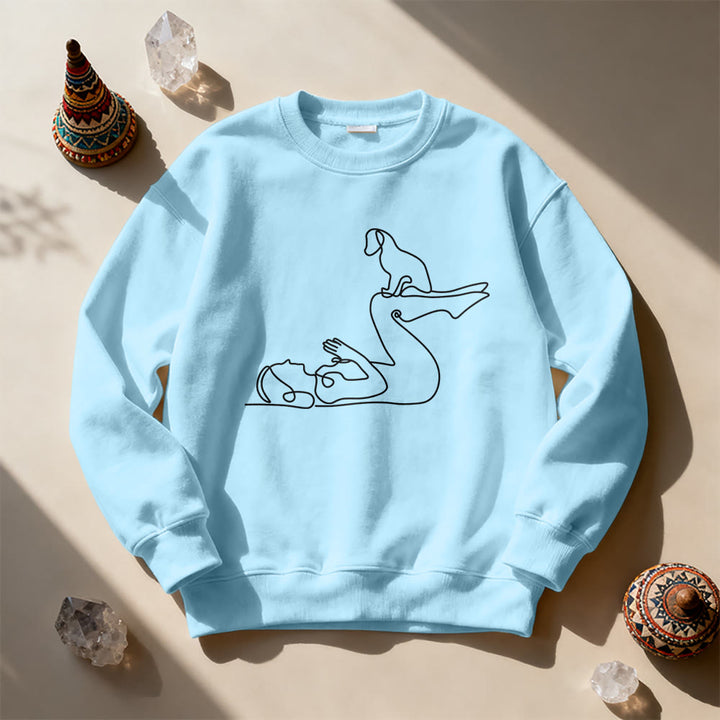 Olivenorma Yoga With Dog Lovers Sweatshirt - Blue - 2XL - image 15