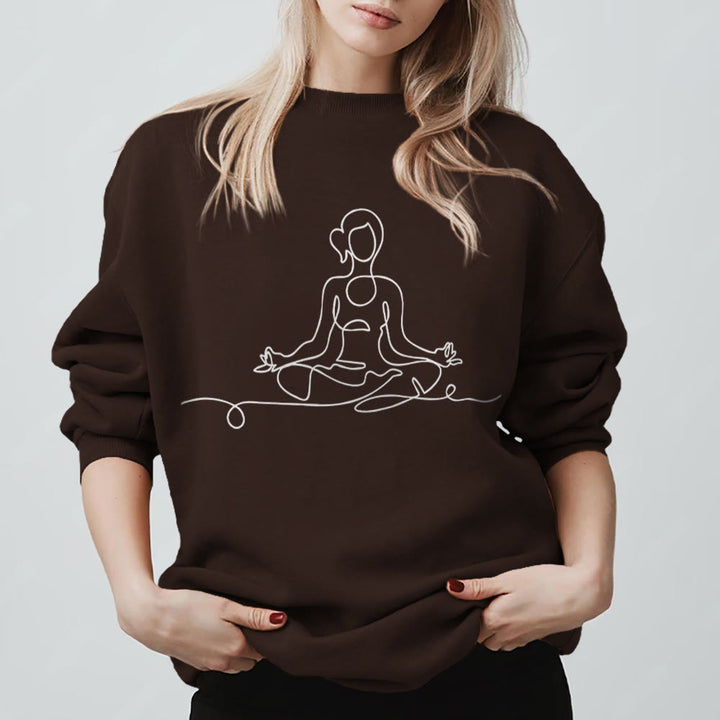 Olivenorma Minimalist Meditation Yoga Sweatshirt - Brown - 2XL - image 7