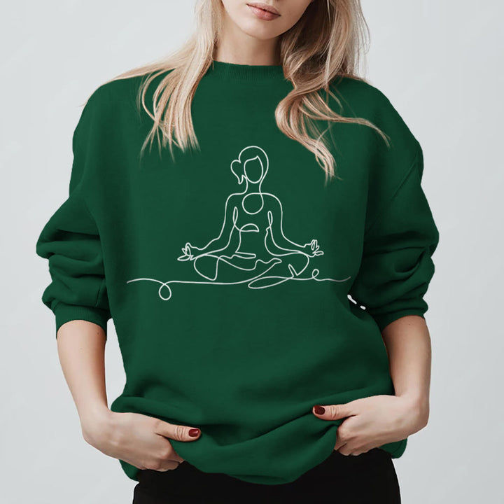 Olivenorma Minimalist Meditation Yoga Sweatshirt - Green - 2XL - image 5