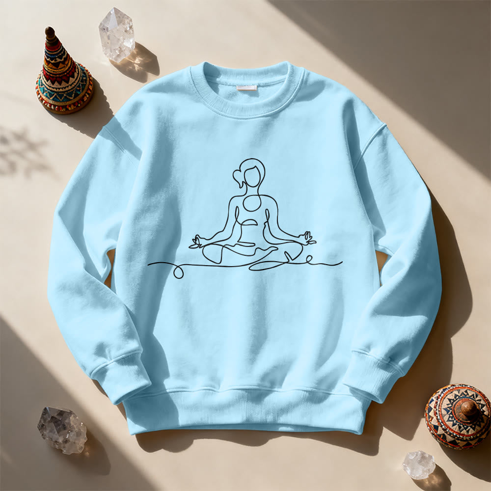 Olivenorma Minimalist Meditation Yoga Sweatshirt - Blue - 2XL - image 15