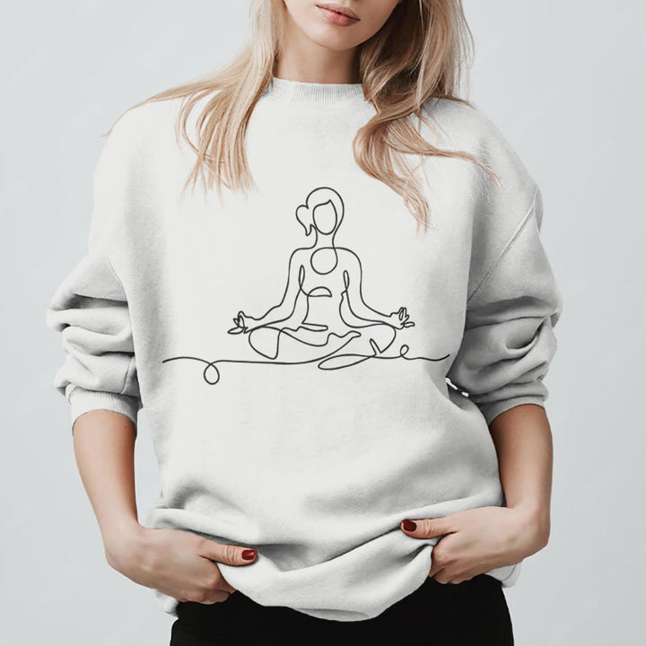 Olivenorma Minimalist Meditation Yoga Sweatshirt - White - 2XL - image 11