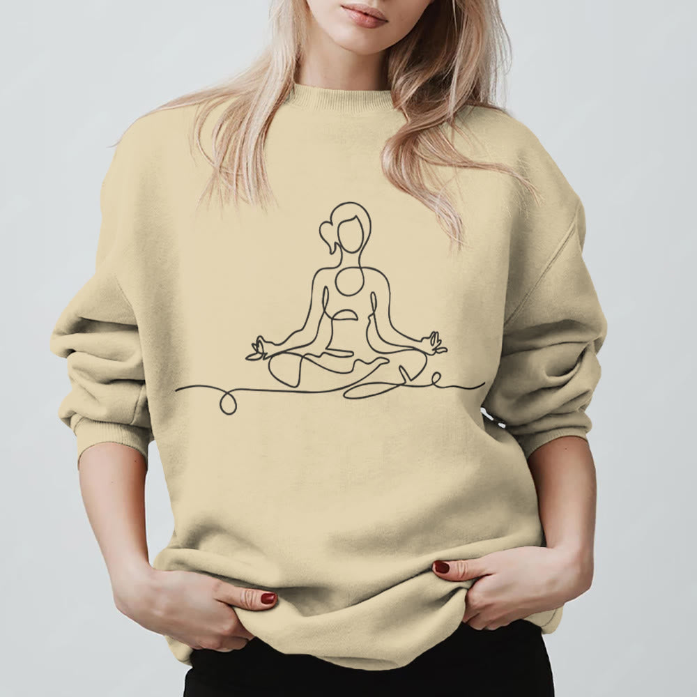 Olivenorma Minimalist Meditation Yoga Sweatshirt - LightYellow - 2XL - image 0