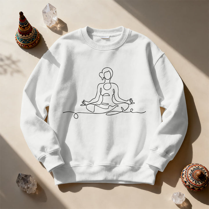Olivenorma Minimalist Meditation Yoga Sweatshirt - White - 2XL - image 11