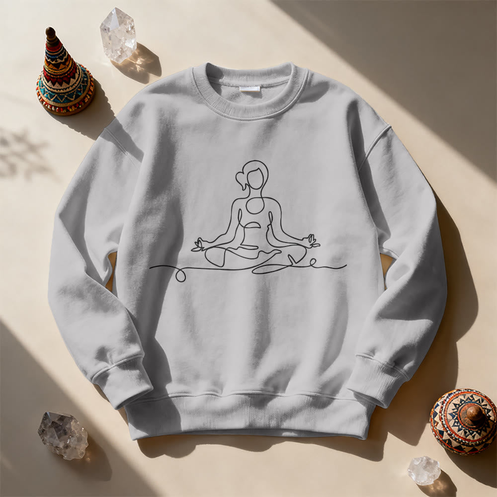 Olivenorma Minimalist Meditation Yoga Sweatshirt - Grey - 2XL - image 5