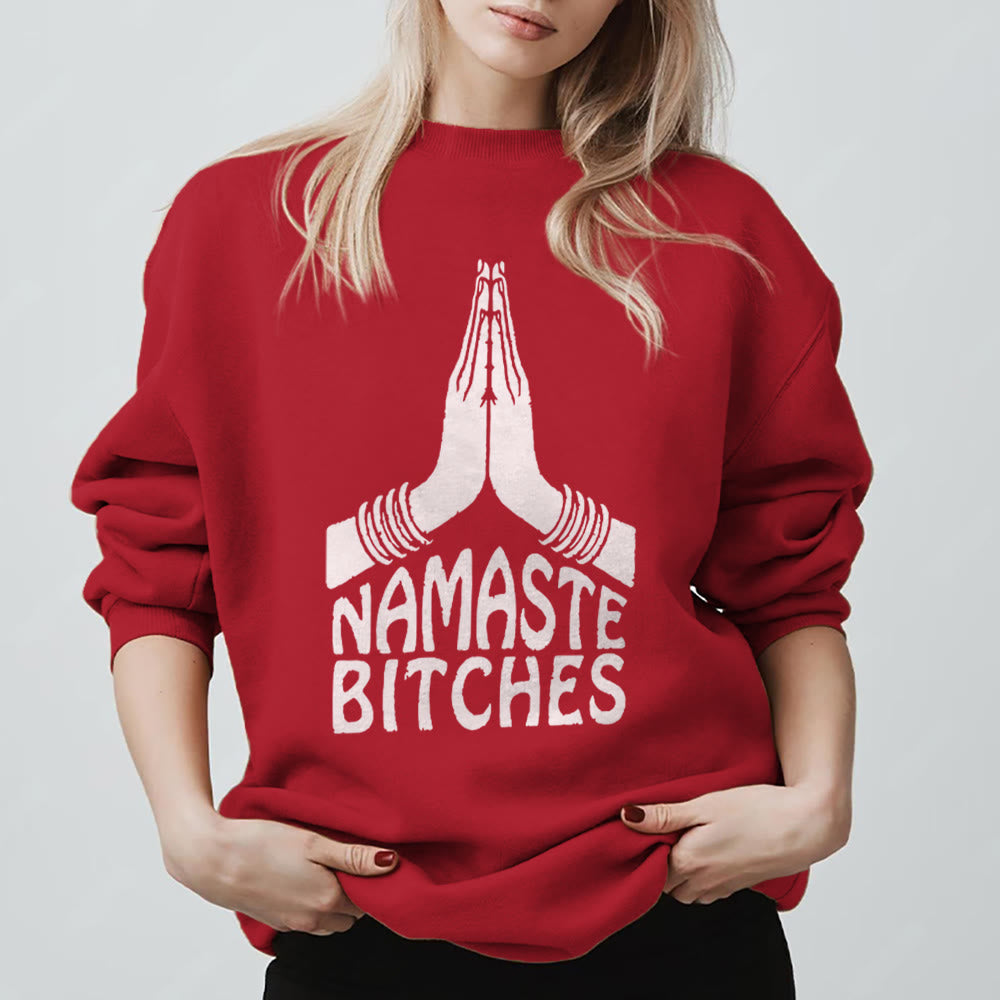 Olivenorma Namaste Vibes Yoga Motivational Sweatshirt - Red - 2XL - image 13