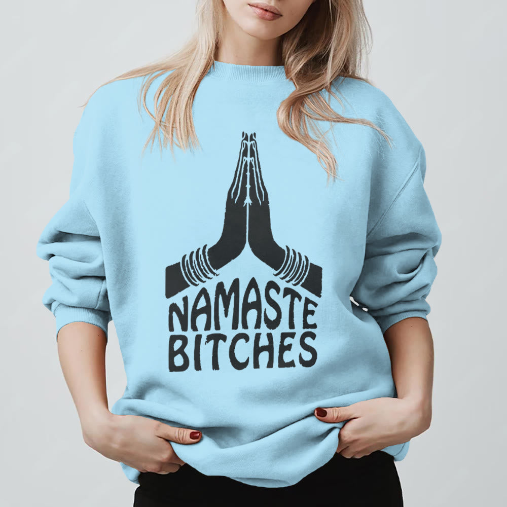 Olivenorma Namaste Vibes Yoga Motivational Sweatshirt - Blue - 2XL - image 15