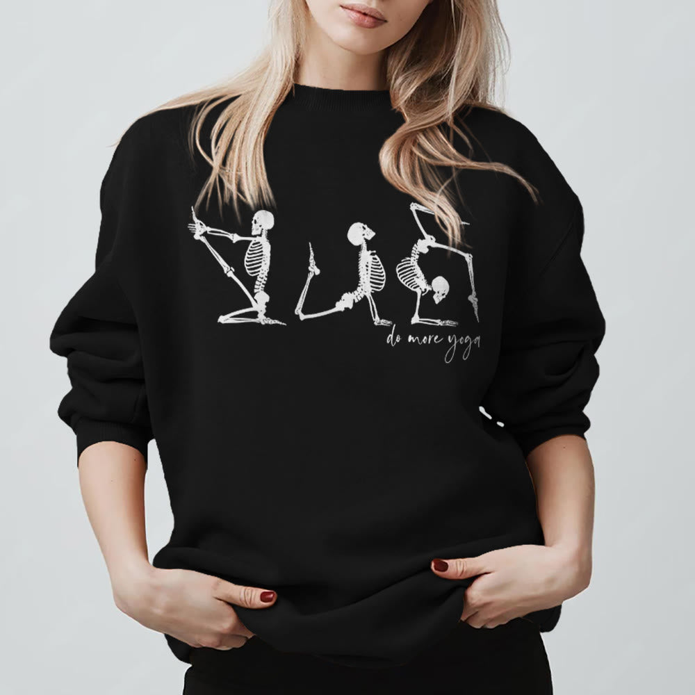 Olivenorma Skeleton Yoga 'Do More Yoga' Motivational Sweatshirt - Black - 2XL - image 9