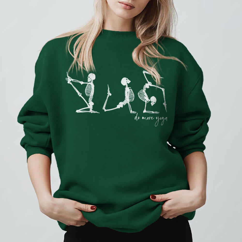 Olivenorma Skeleton Yoga 'Do More Yoga' Motivational Sweatshirt - image 1