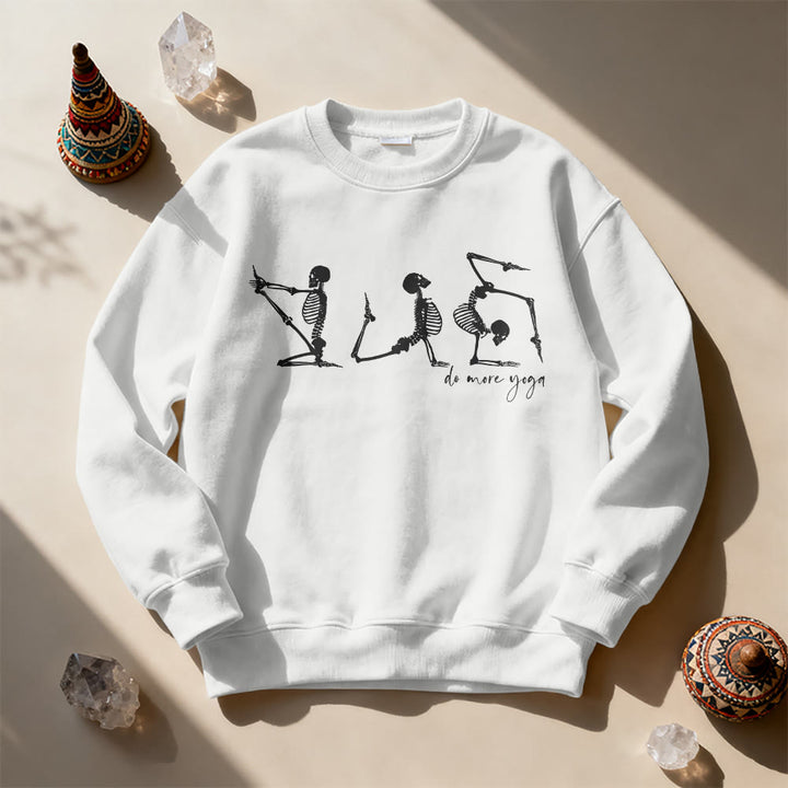 Olivenorma Skeleton Yoga 'Do More Yoga' Motivational Sweatshirt - White - 2XL - image 11