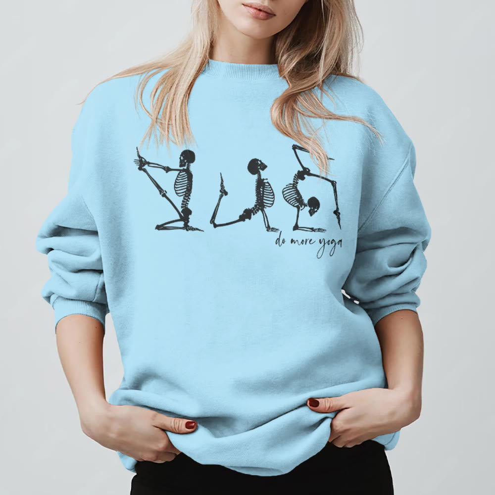 Olivenorma Skeleton Yoga 'Do More Yoga' Motivational Sweatshirt - Blue - 2XL - image 15