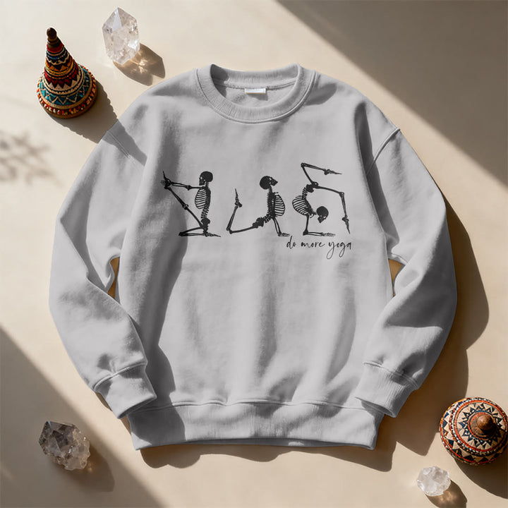 Olivenorma Skeleton Yoga 'Do More Yoga' Motivational Sweatshirt - Grey - 2XL - image 3