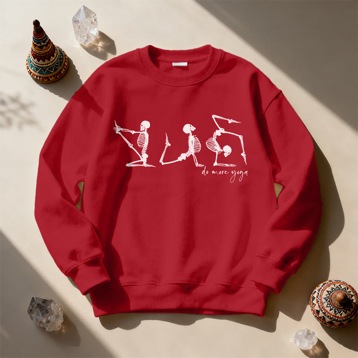 Olivenorma Skeleton Yoga 'Do More Yoga' Motivational Sweatshirt - Red - 2XL - image 13