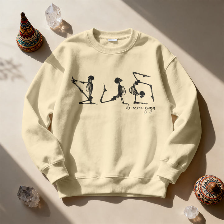 Olivenorma Skeleton Yoga 'Do More Yoga' Motivational Sweatshirt - LightYellow - 2XL - image 5