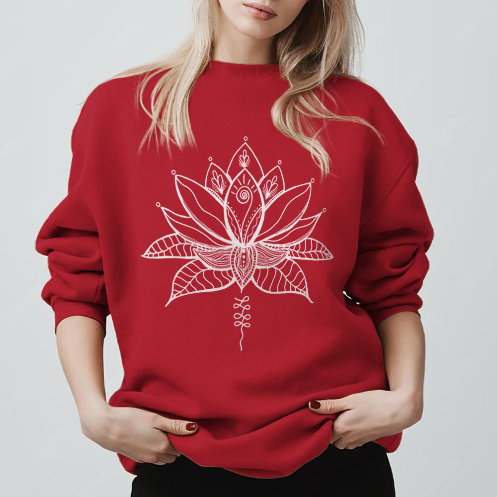 Olivenorma Lotus Bloom Yoga Meditation Sweatshirt - Red - 2XL - image 13