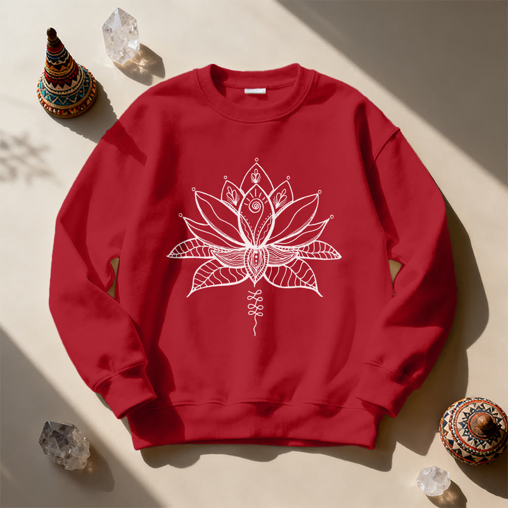 Olivenorma Lotus Bloom Yoga Meditation Sweatshirt - Red - 2XL - image 13