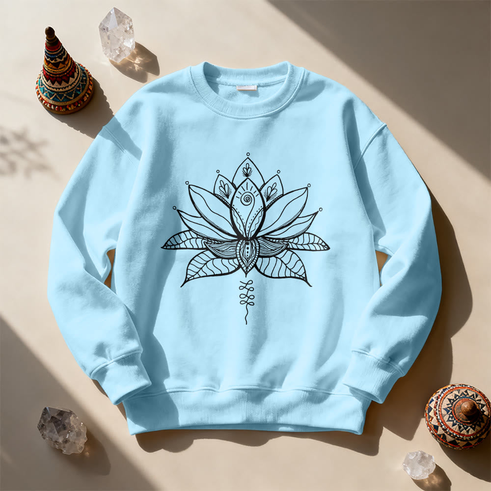 Olivenorma Lotus Bloom Yoga Meditation Sweatshirt - Blue - 2XL - image 15