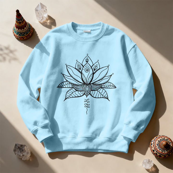 Olivenorma Lotus Bloom Yoga Meditation Sweatshirt - Blue - 2XL - image 15