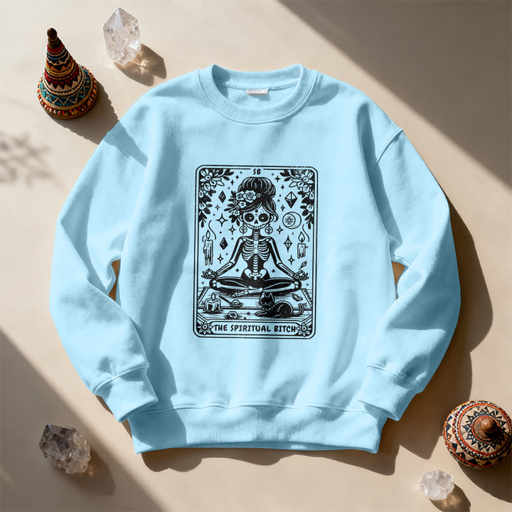 Olivenorma Spiritual Bitch Meditation Yoga Sweatshirt - Blue - 2XL - image 15