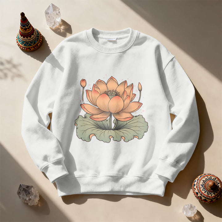 Olivenorma Lotus Bloom Yoga Meditation Sweatshirt - White - 2XL - image 3
