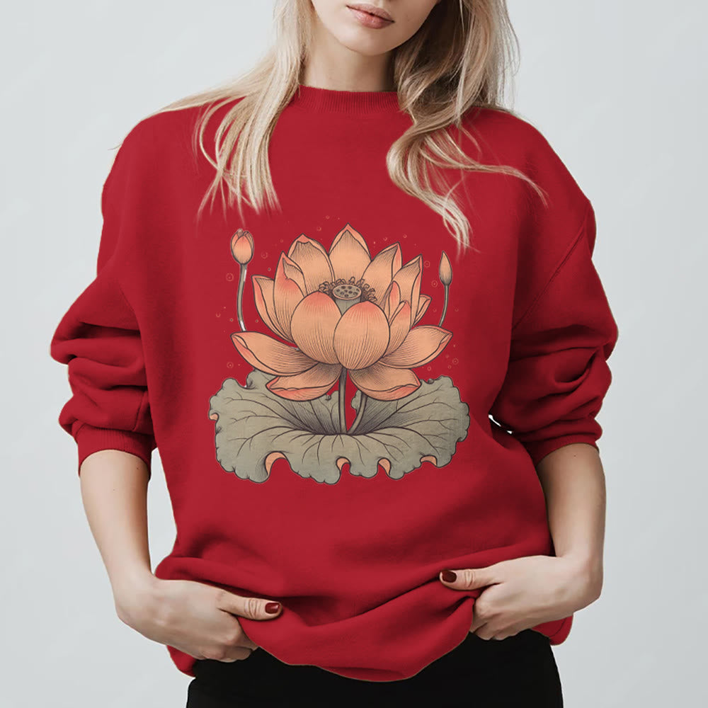 Olivenorma Lotus Bloom Yoga Meditation Sweatshirt - Red - 2XL - image 13