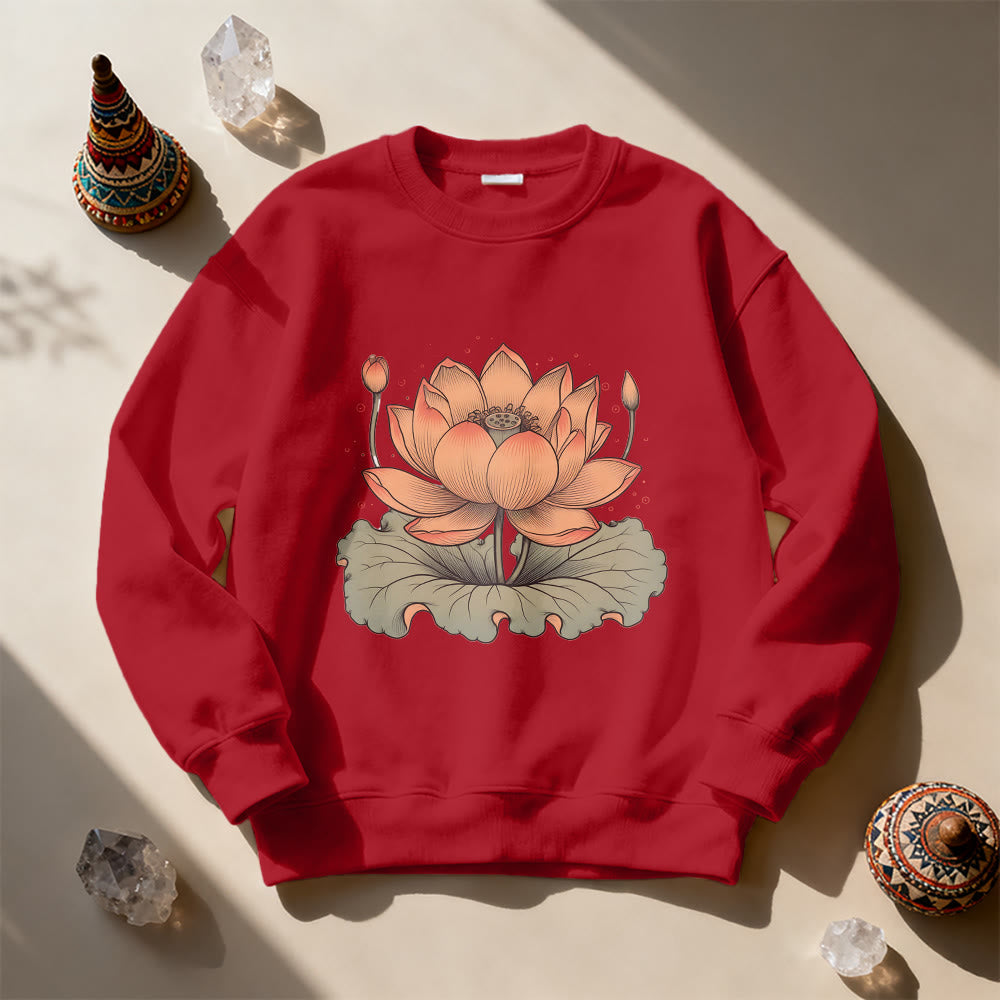 Olivenorma Lotus Bloom Yoga Meditation Sweatshirt - Red - 2XL - image 13