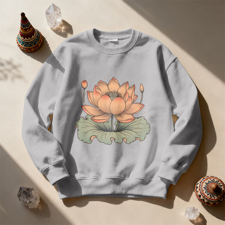 Olivenorma Lotus Bloom Yoga Meditation Sweatshirt - Grey - 2XL - image 9