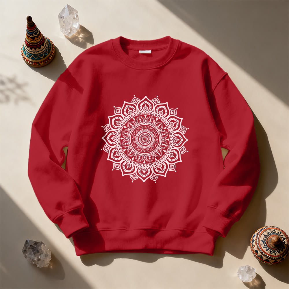 Olivenorma Zen Mandala Sacred Geometry Yoga Sweatshirt - Red - 2XL - image 0