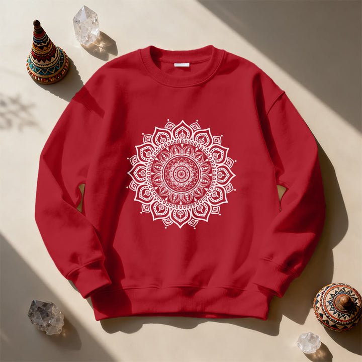 Olivenorma Zen Mandala Sacred Geometry Yoga Sweatshirt - Red - 2XL - image 0