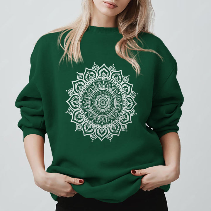 Olivenorma Zen Mandala Sacred Geometry Yoga Sweatshirt - Green - 2XL - image 11