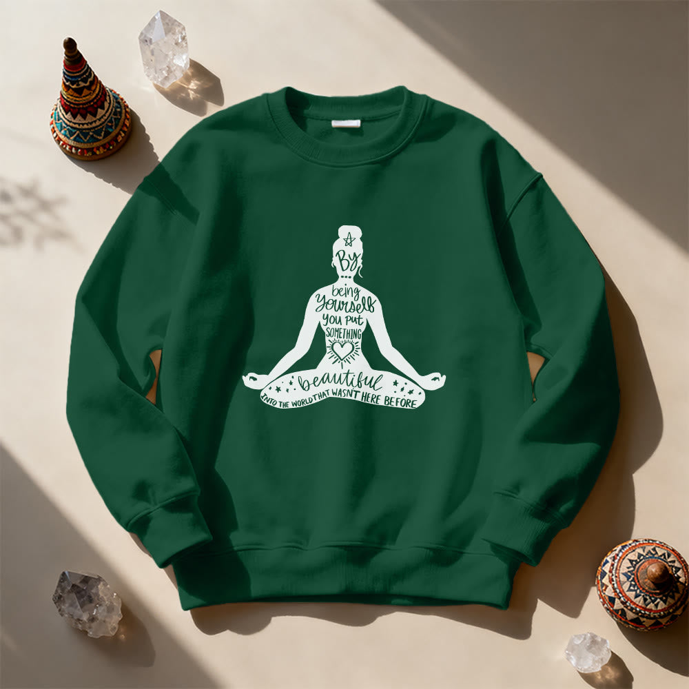 Olivenorma Mindful Balance Yoga Meditation Sweatshirt - Green - 2XL - image 0