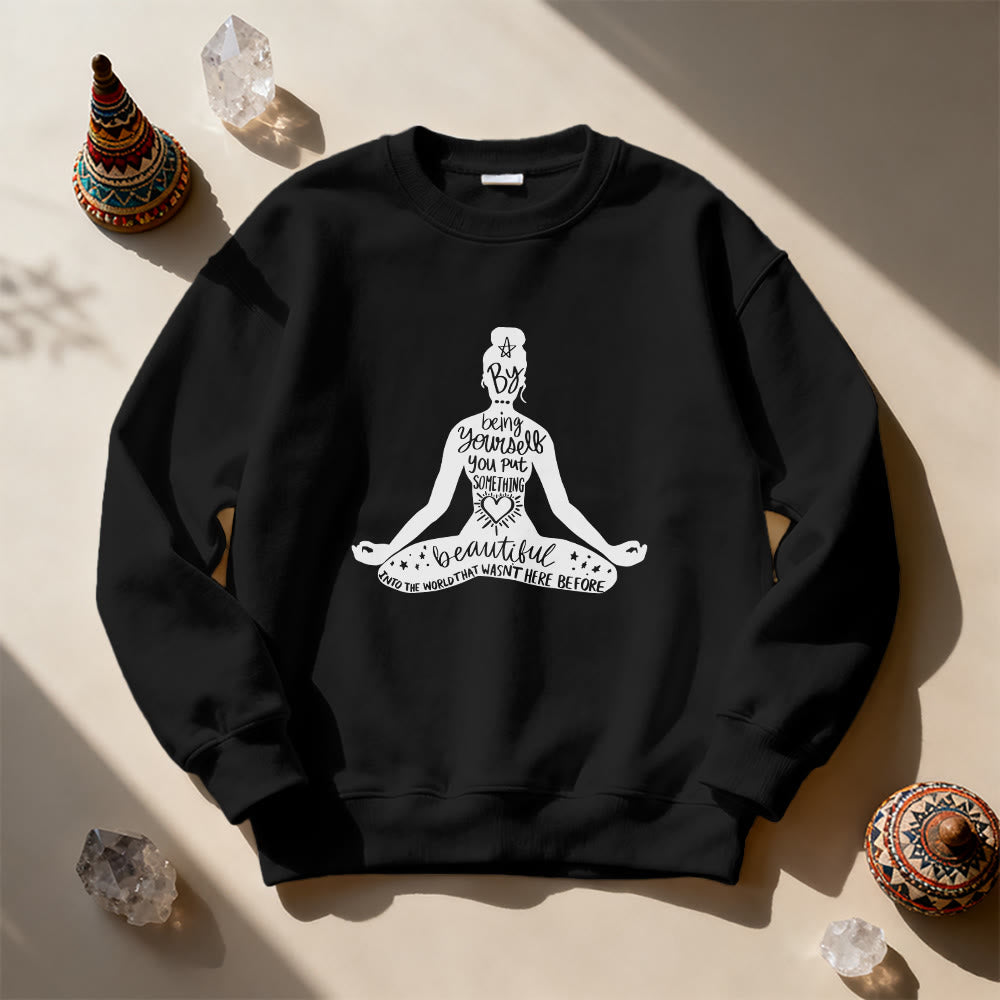 Olivenorma Mindful Balance Yoga Meditation Sweatshirt - Black - 2XL - image 9