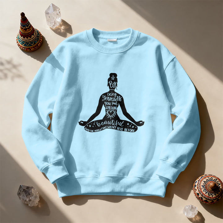 Olivenorma Mindful Balance Yoga Meditation Sweatshirt - Blue - 2XL - image 15