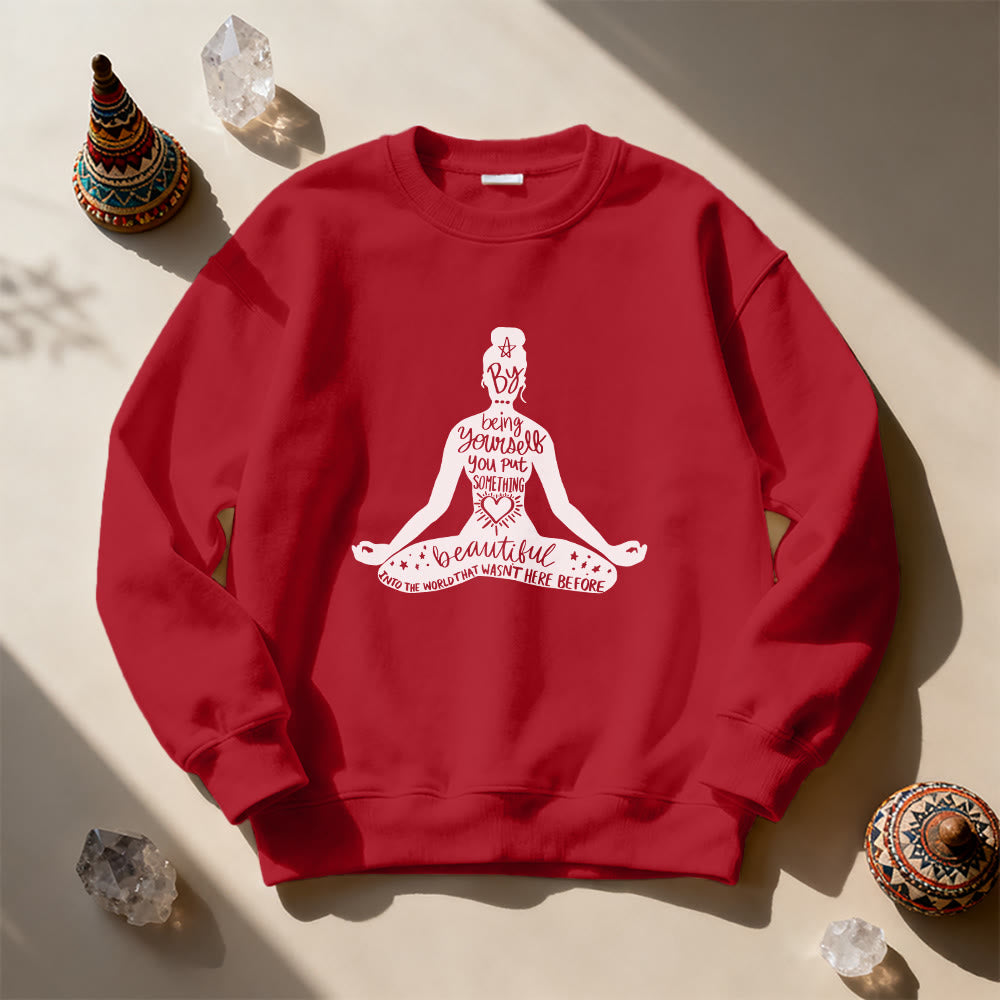 Olivenorma Mindful Balance Yoga Meditation Sweatshirt - Red - 2XL - image 5