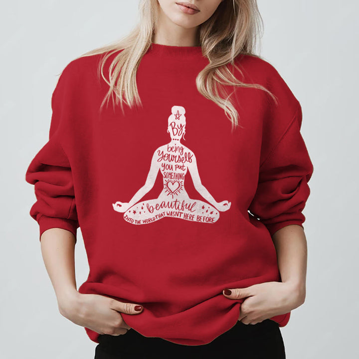 Olivenorma Mindful Balance Yoga Meditation Sweatshirt - Red - 2XL - image 5