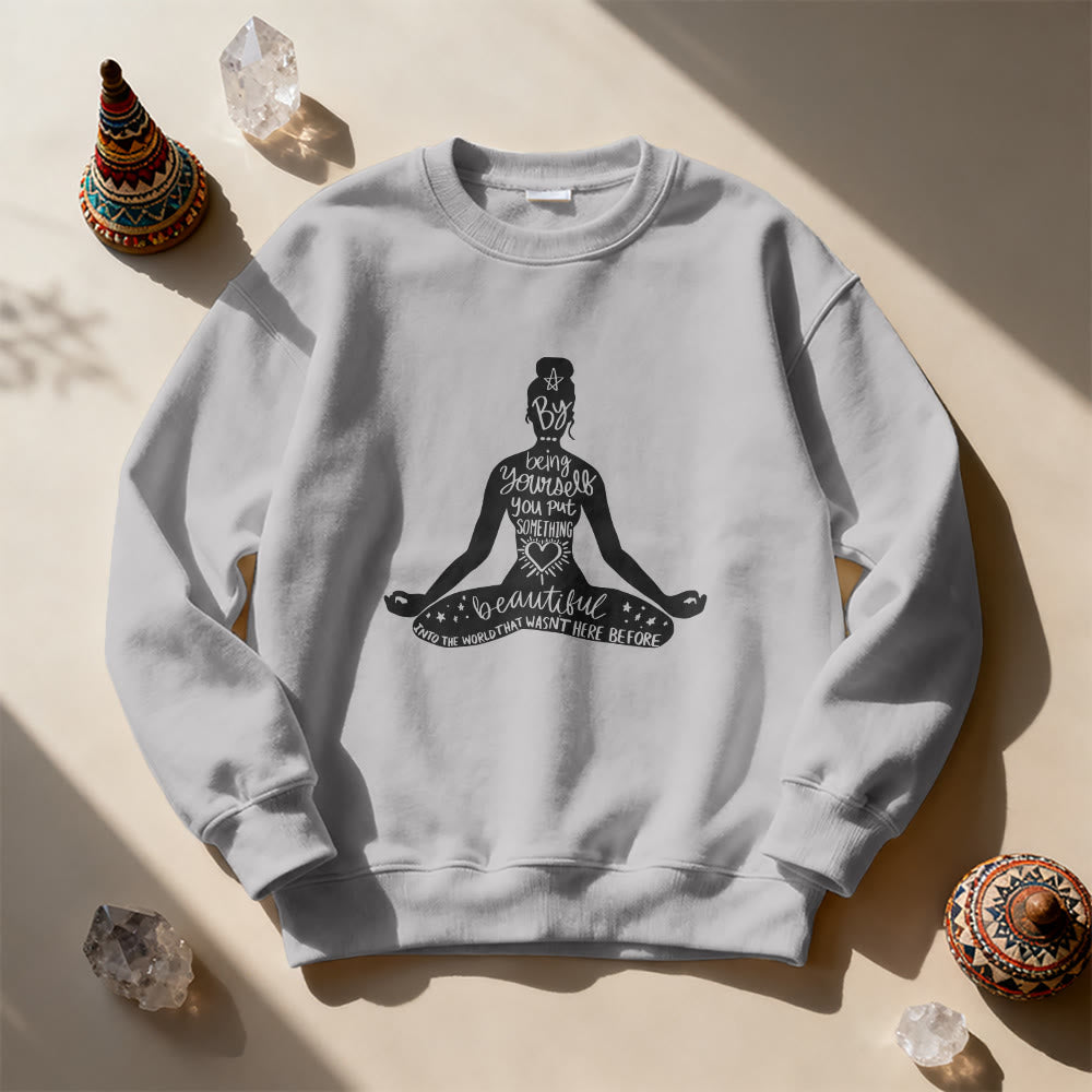 Olivenorma Mindful Balance Yoga Meditation Sweatshirt - Grey - 2XL - image 11