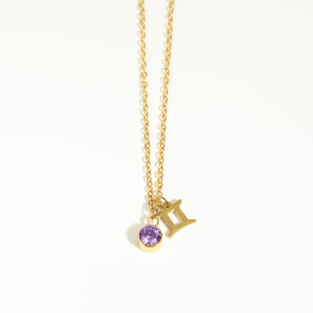 Olivenorma Zodiac Rune Birthstone Stainless Steel Necklace - image 23