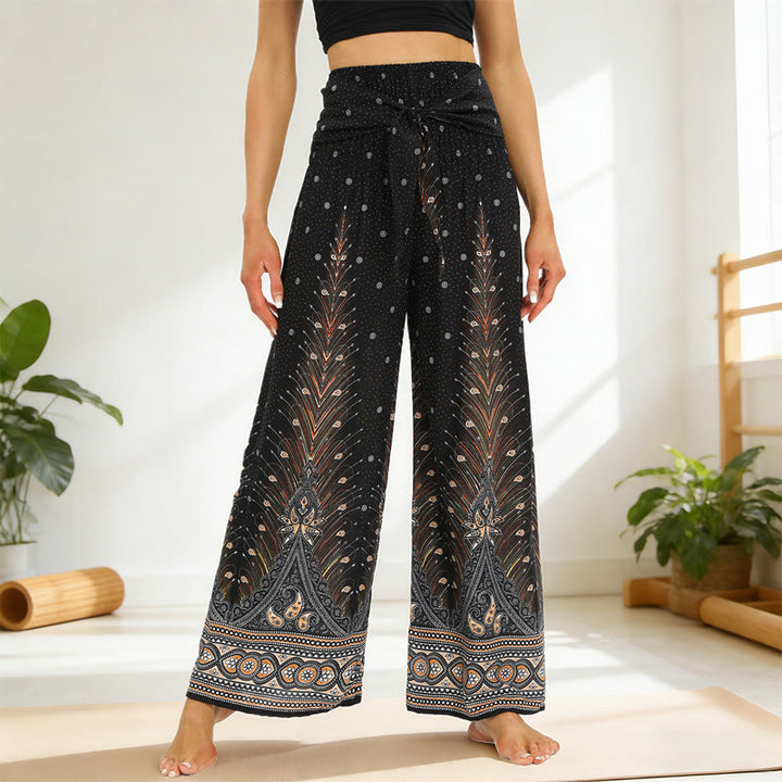 Olivenorma Bohemian Summer Casual Loose Cotton Ethnic Style Relaxed Pants - image 4