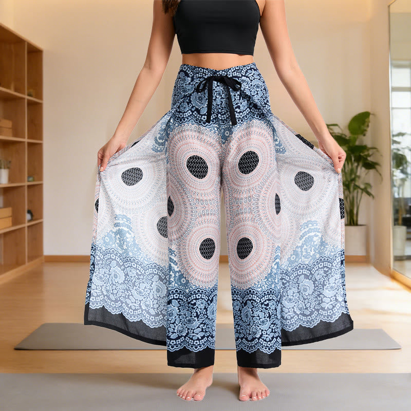 Olivenorma Bohemian Loose Fit Butterfly Print Cotton Summer Casual Pants - White - image 10