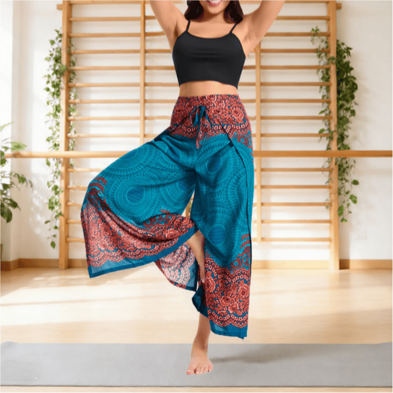 Olivenorma Bohemian Loose Fit Butterfly Print Cotton Summer Casual Pants - image 3