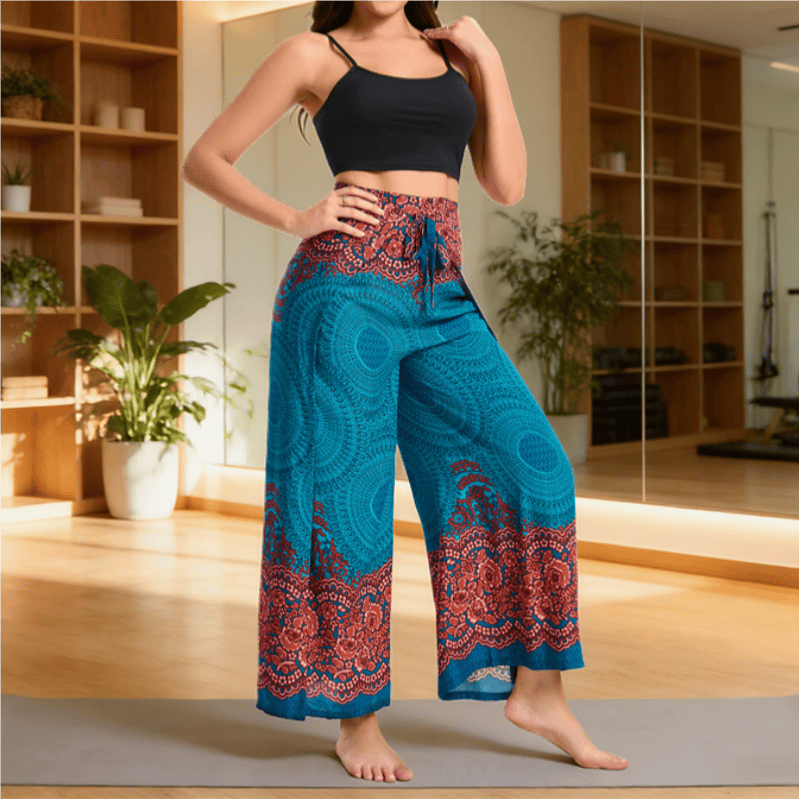 Olivenorma Bohemian Loose Fit Butterfly Print Cotton Summer Casual Pants - image 0