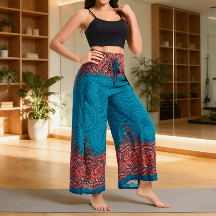 Olivenorma Bohemian Loose Fit Butterfly Print Cotton Summer Casual Pants - image 0